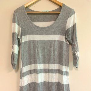 Light Striped Tunic w/ Rolled Sleeves